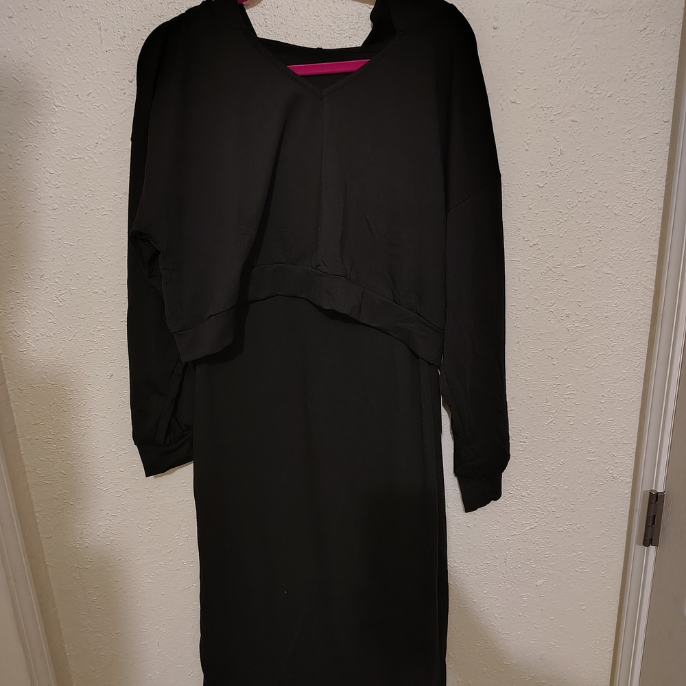 Black Hooded Top And Dress